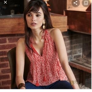 Sezane red floral top